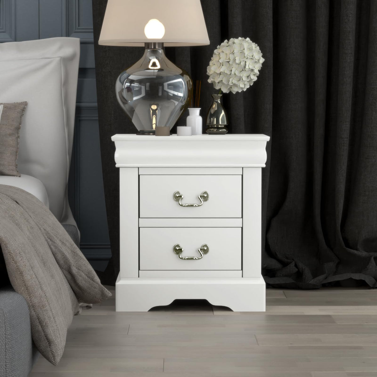 Acme Louis Philippe III Nightstand in White