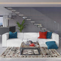 Modway Mingle Vegan Leather 3-Piece Sectional Sofa in White