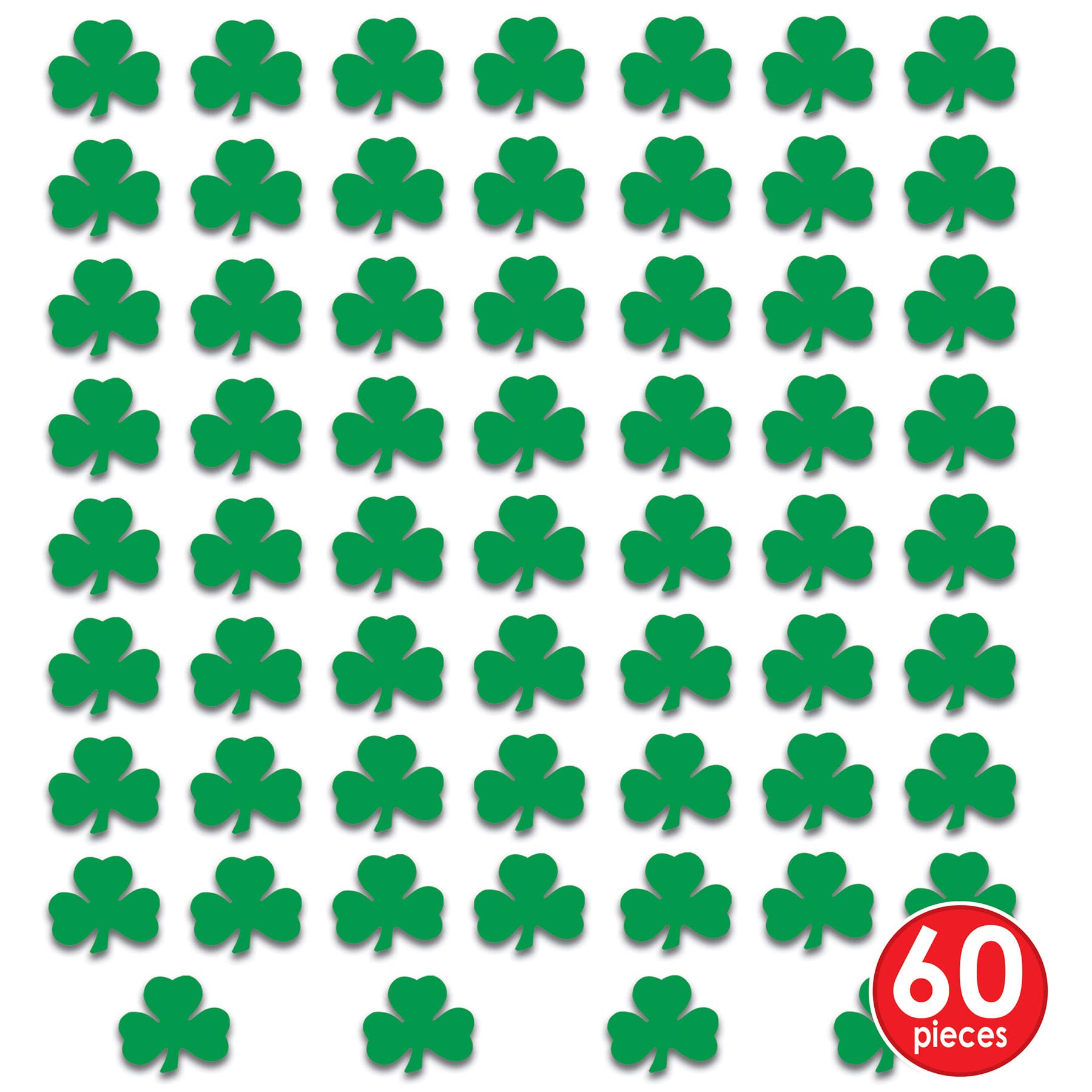 Beistle Printed Shamrock Cutouts 5" Green Paper 60 Pack