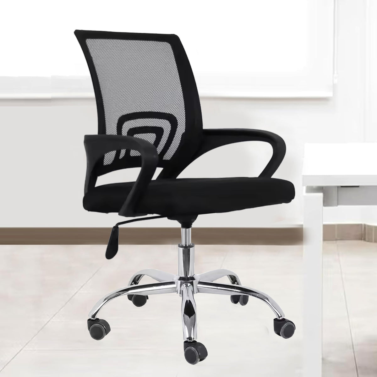Casa Copenhagen Mesh Mid Back Office/Study/Computer/Revolving/Desk Chair For Work From Home Metal Base, Height Adjustable Seat