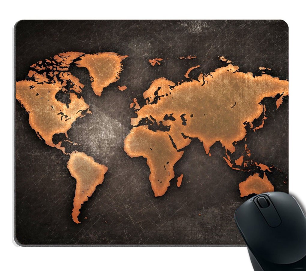 Map Mouse Pad, Map Mousepad, Mouse Pads World Map, Vintage Black World Map Antique Large Mouse Pad