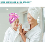 Ellewin Microfiber Hair Drying Towels For Kids, 3 Pack Wet Hair Towel Wrap Turban For Girls Children Women, Quick Dry Twisty Hai