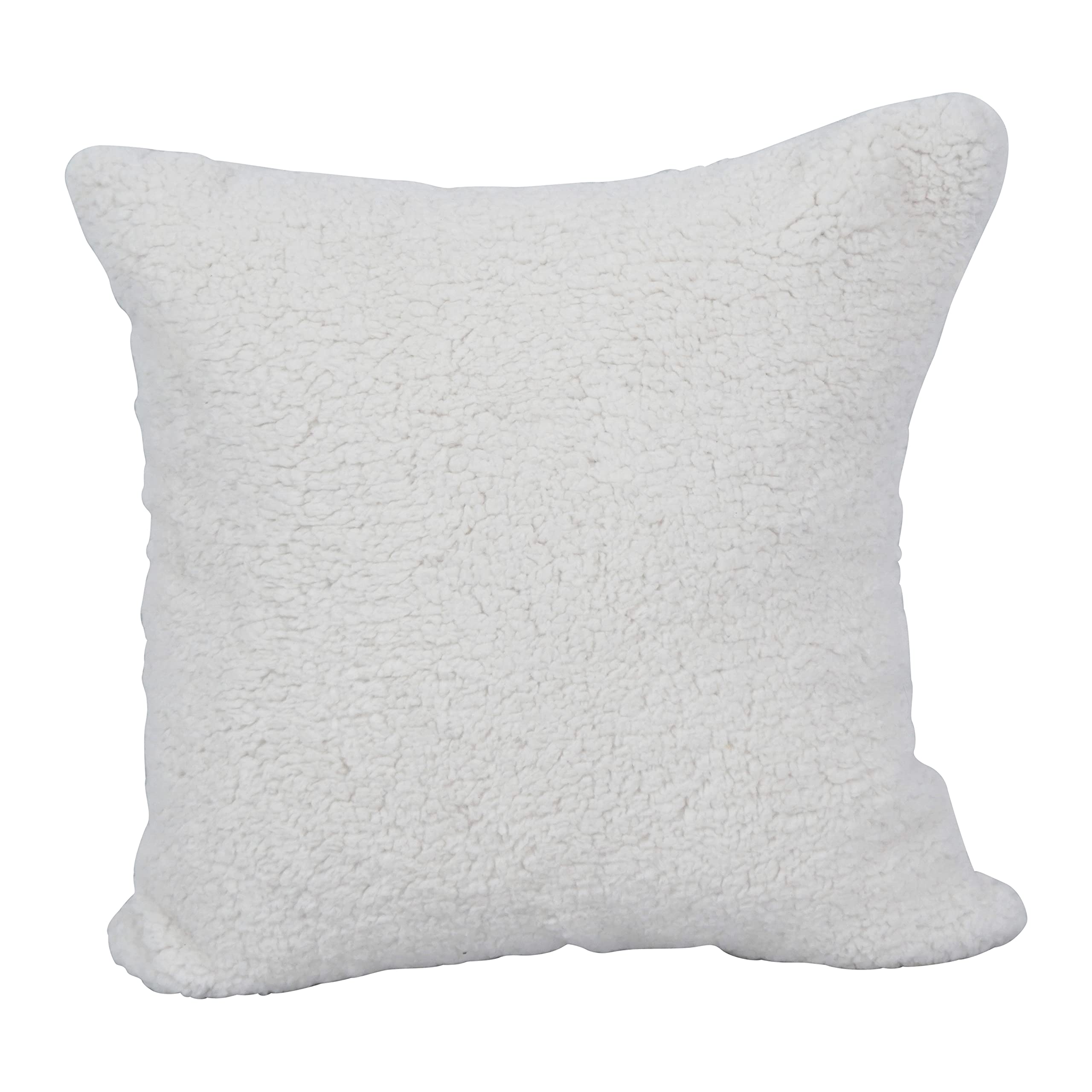 Blazing Needles Square Faux Fur Throw Pillows, 17", Grattan Rice 2 Count