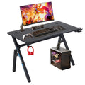 BestOffice Gaming Desk Computer Desk 47x 23 Home Office Desk Extra Large Modern Ergonomic Black PC Carbon Fiber Table Gamer Work