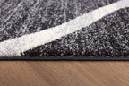 HomeRoots Grey 100% Twisted Polyester 7â€ x 9â€ Distressed Black and Gray Abstract Area Rug