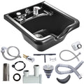 VEVOR Shampoo Bowl Hair Sink for Salons, Black Hairdresser Basin, ABS Plastic Spa Hair Washing Wash Sink, Hair Backwash Basin Be