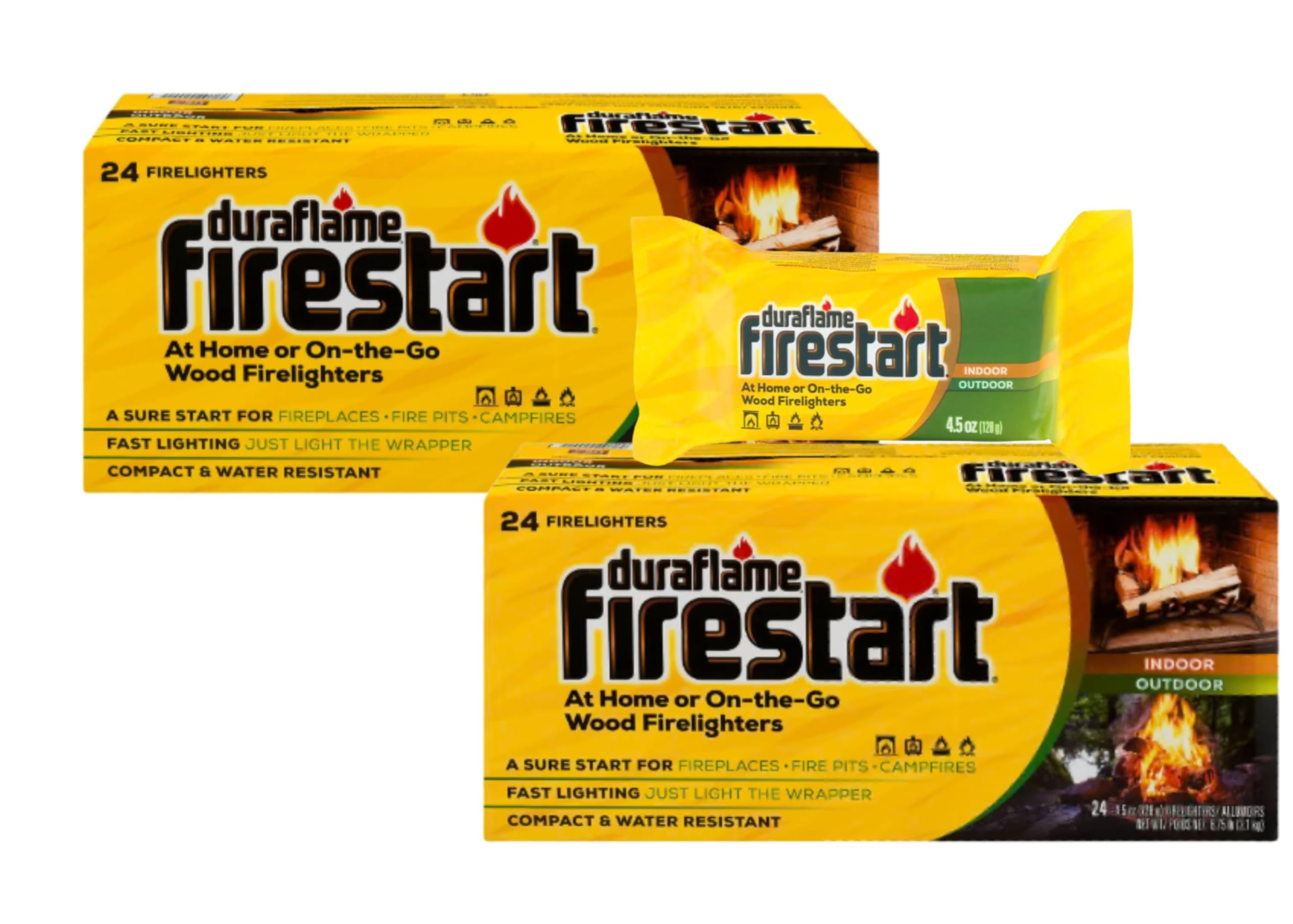 Duraflame Fire Starter for Indoor and Outdoor Use - Quick Ignition Logs for BBQ, Fireplace, Fire Pit and Campfires (48 Pack)