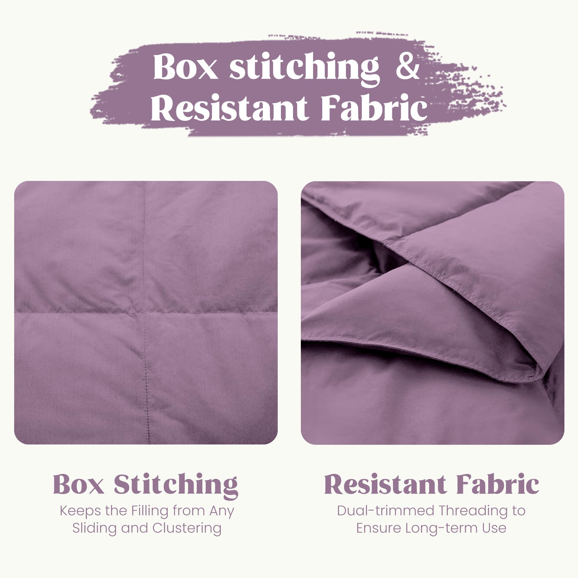 puredown Soft Feather Down Throw Blanket Lightweight Packable Couch Throw Lavender 50"X70"