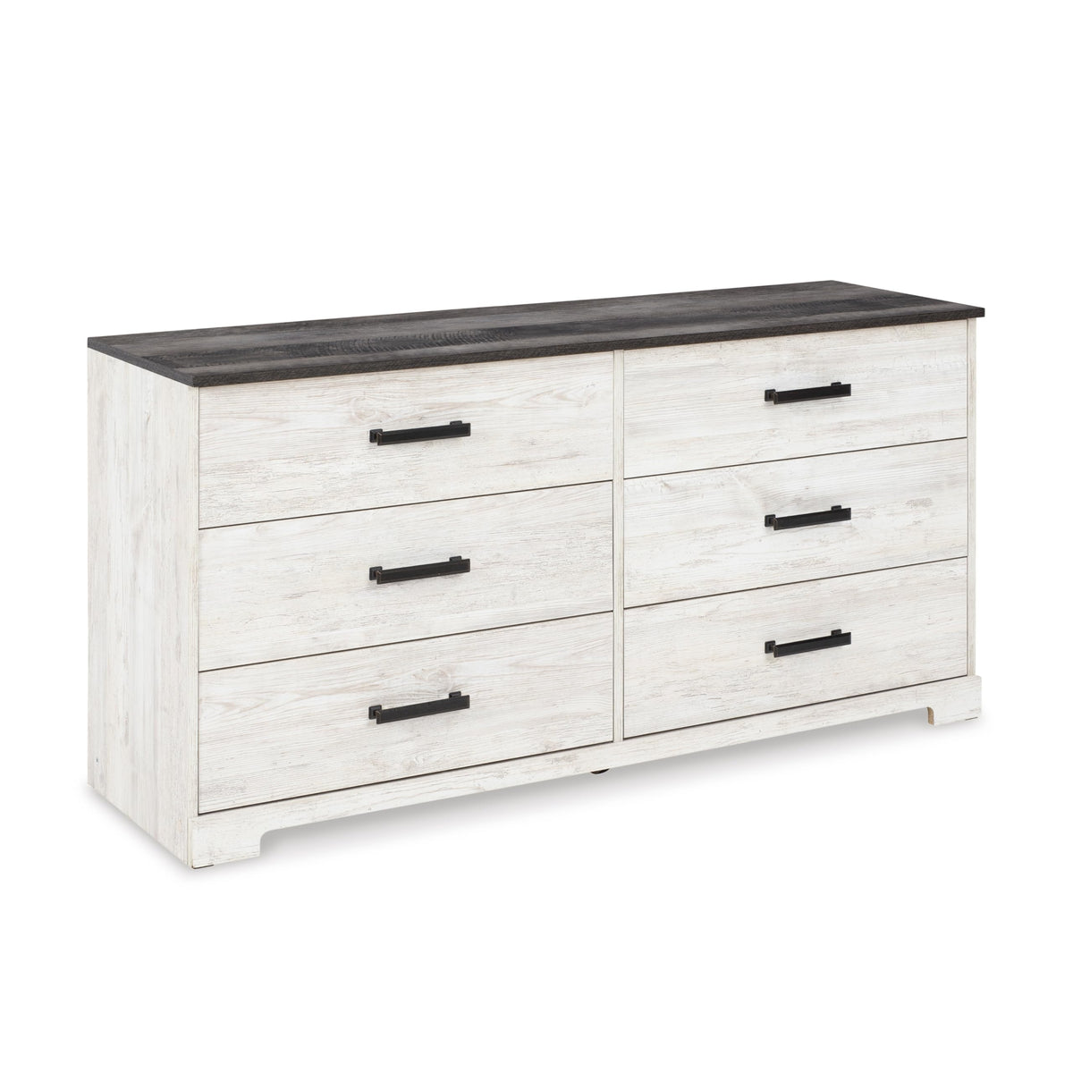 Signature Design by Ashley Shawburn 6 Drawer Dresser, Whitewash & Gray
