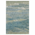 HomeRoots Heat-Set Polypropelene 7’ x 10’ Blue Sage Impressionistic Ocean Area Rug
