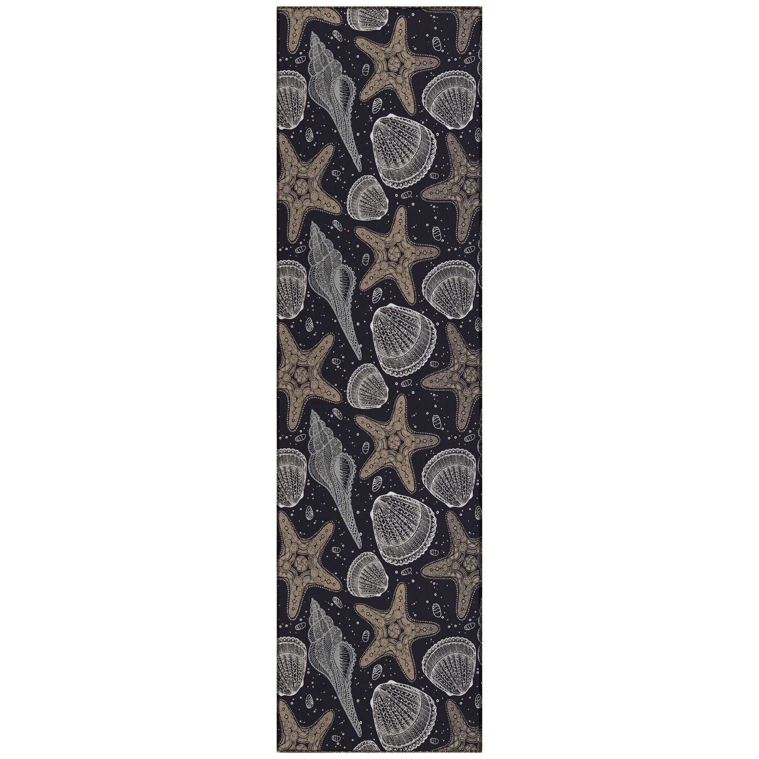Seabreeze Sz4 Black Coastal Rug Runner 2' 3" X 7 ' 6"