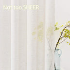 Fmfunctex Linen Sheer Pinch Pleated Curtains For Living Room, Linen Flax Beige 96 Inches Long Sheer Curtain Panels For Bedroom,