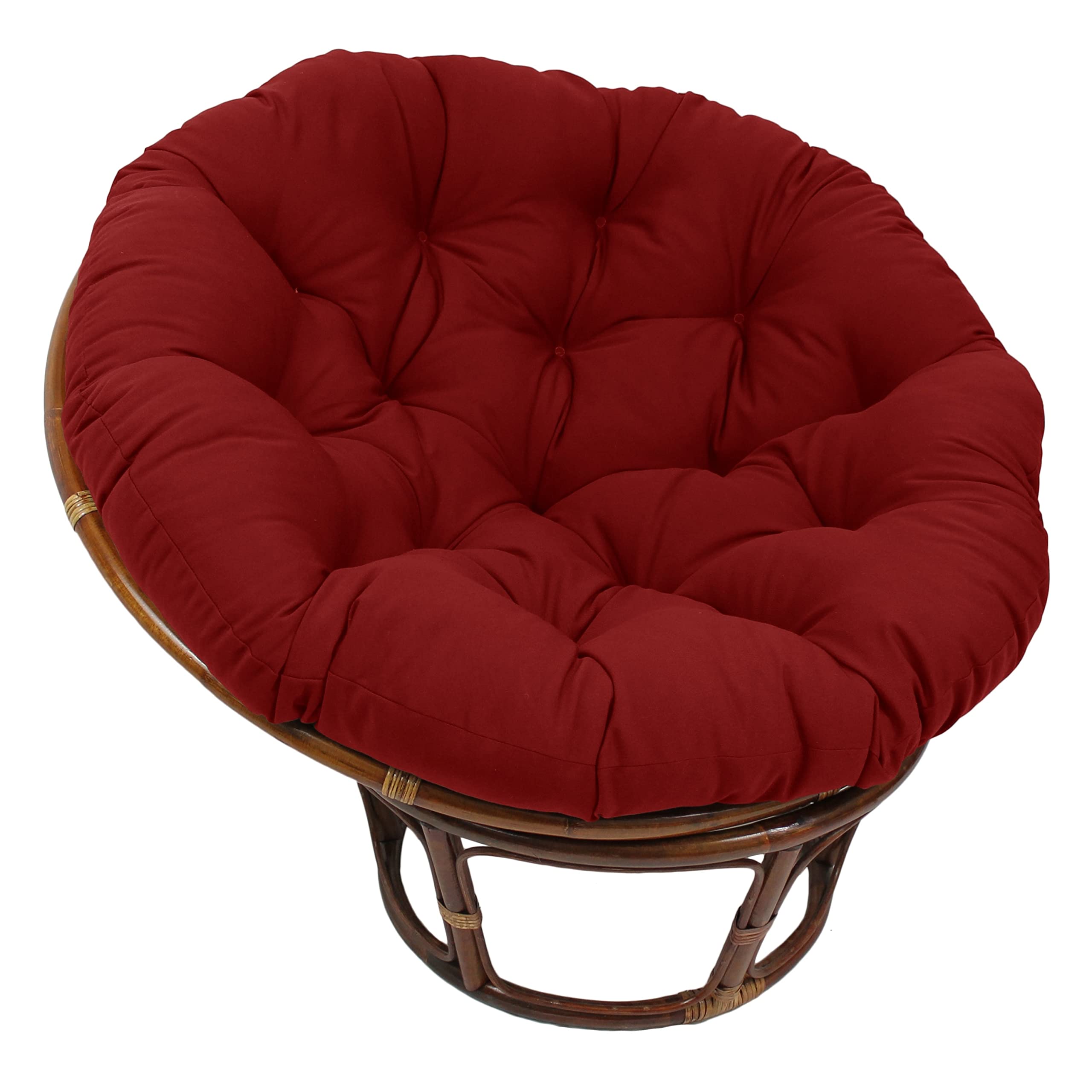 Blazing Needles Twill Papasan Cushion, 52" x 6" x 52", Ruby Red