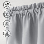 Hiasan Valance Curtains For Kitchen Blackout Thermal Insulated Solid Window Curtain Valance, Silver Grey, 52 X 18 Inches, 1 Panel