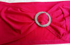 50Pcs Spandex Chair Sashes Bows Elastic Chair Bands With Buckle Slider Sashes Bows For Wedding Decorations (50Pcs, Fushia)