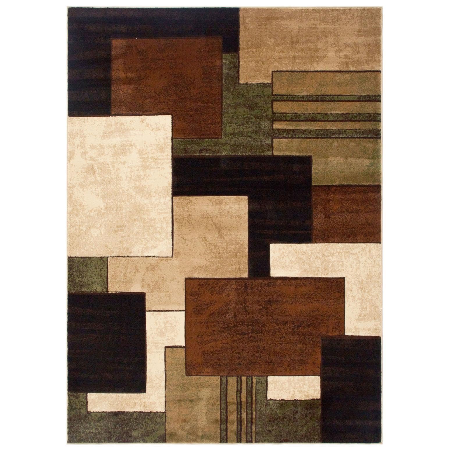 Home Dynamix Tribeca Mason Area Rug 52x72, Abstract Brown/Green