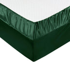 Treely Satin Sheets Queen Size - 6 Piece Blackish Green Soft Satin Bed Sheet Set With Deep Pocket, 1 Fitted Sheet +1 Flat Sheet