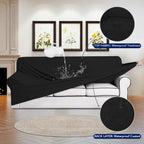 Purefit 100% Dual Waterproof Couch Cover Slipcovers For Couches And Sofas - Stretch Non Slip Fleece Sofa Covers Washable, Leakproof Furniture Protector For Kids, Pets, Dog (Oversized Sofa, Black)