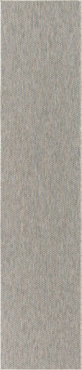 Unique Loom Collection Casual Transitional Solid Heathered Indoor/Outdoor Flatweave Area Rug (2' 7'' x 12' Runner, Light Gray/Iv