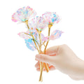 18 Pcs Galaxy Rose Colorful Rainbow Artificial Flowers Crystal Flower Best Gifts for Mothers Day Thanksgiving Valentines Day G