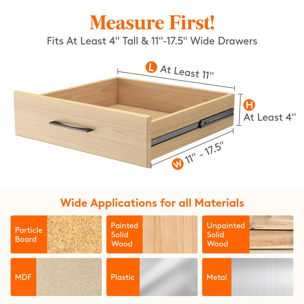Lifewit 5 Pack Drawer Dividers Plastic 4'' High, 11-17'' Adjustable Drawer Organizers For Clothes, Expandable Dresser Separators