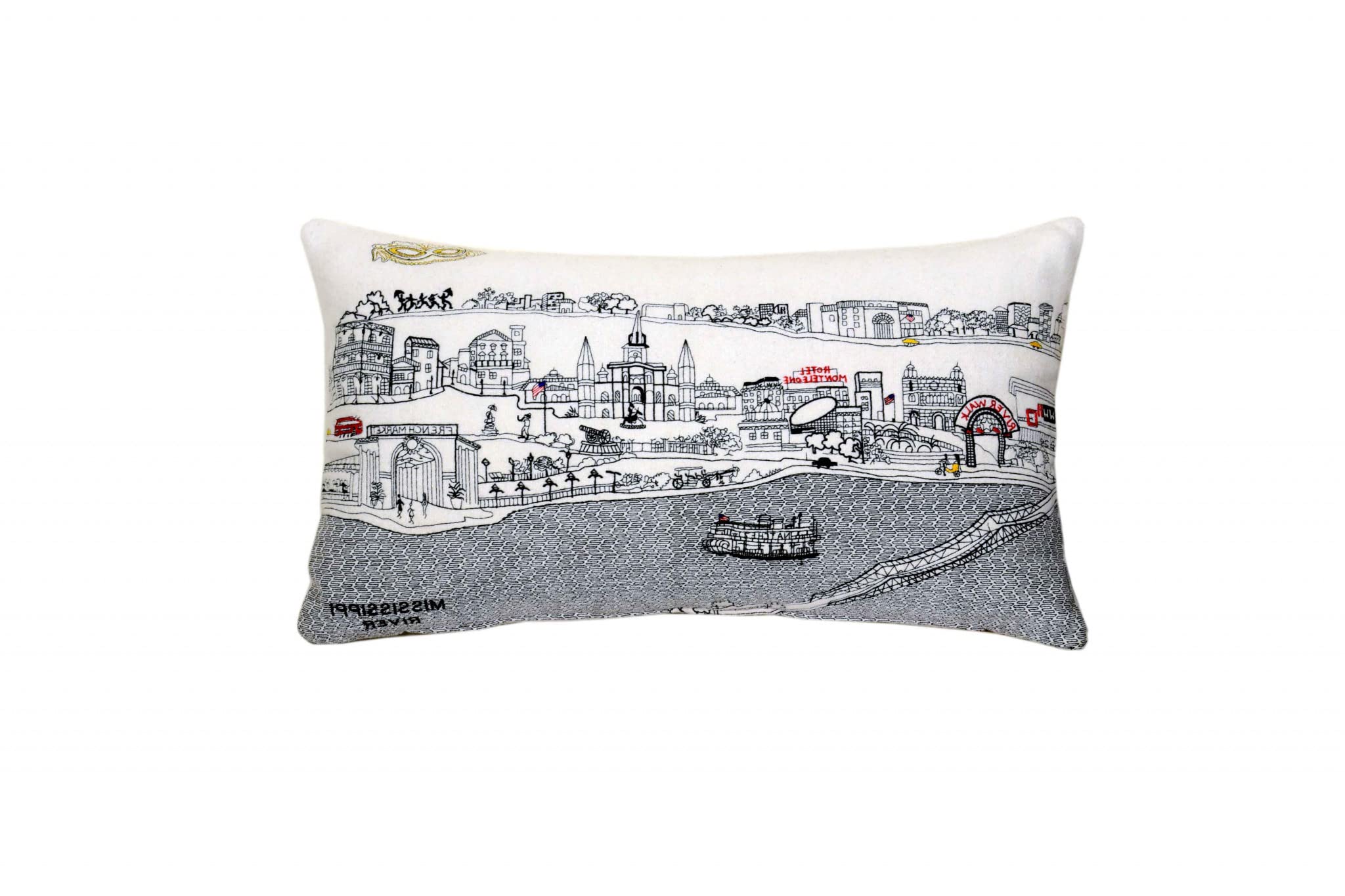 HomeRoots Cream 24' White New Orleans Daylight Skyline Lumbar Decorative Pillow