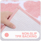 Olanly Bathroom Rugs Set 2 Piece Microfiber Bath Shower Mat And U-Shaped Toilet Rug, Machine Wash Dry, Non-Slip Absorbent Shaggy