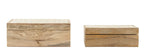 Creative Co-Op Handcarved & Whitewashed Mango Wood Boxes (Set of 2 Sizes) Misc Non-Food Storage, White, 2 Count