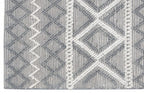 HomeRoots Grey/Ivory PET Yarn 5’ x 7’ Gray Ivory Diamonds Boho Chic Area Rug