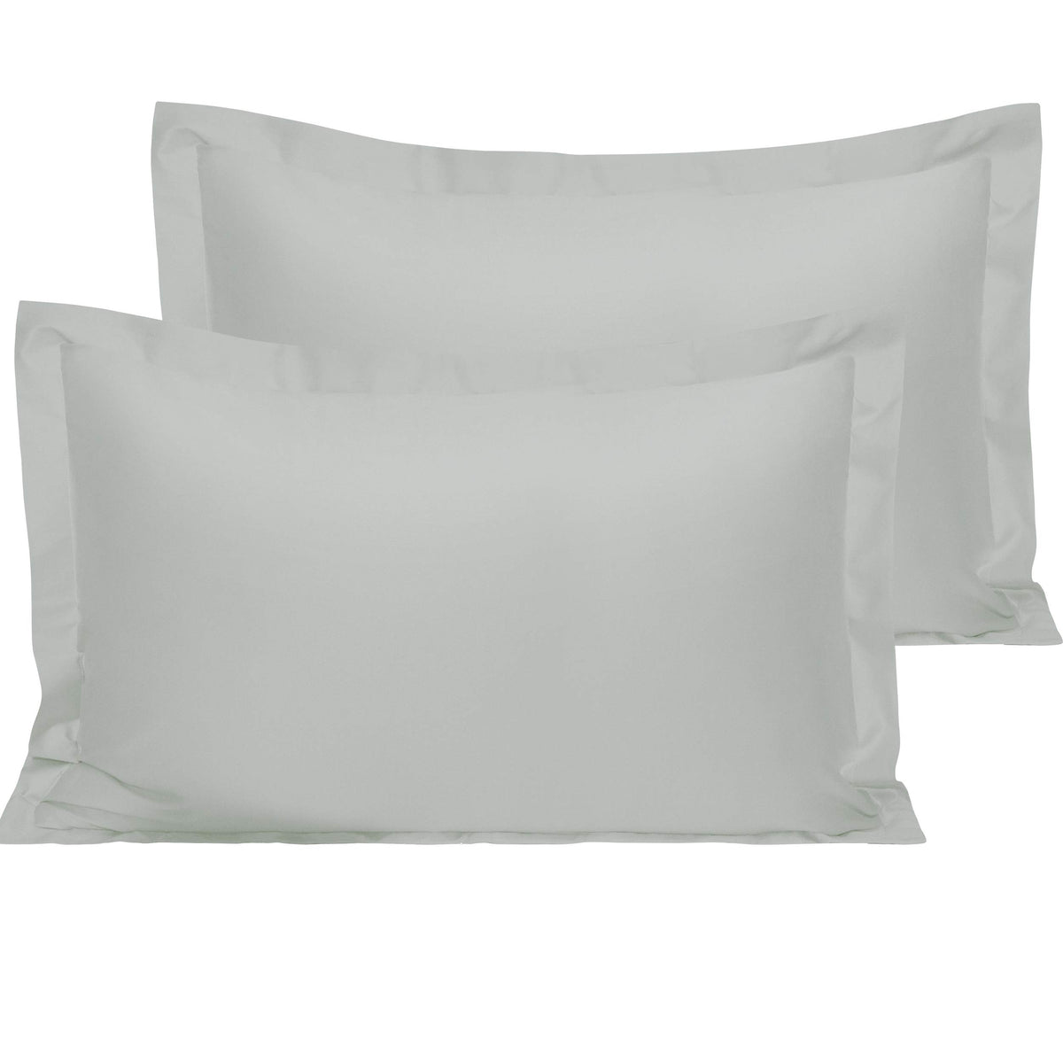 Ntbay 2 Pack 500 Thread Count 100% Egyptian Cotton Queen Pillow Shams, Super Soft And Breathable Oxford Pillowcases For Bed, 20X30 Inches, Light Grey