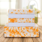 Elegant Comfort Aria Tie-Dye 4-Piece Sheet Set, 1500 Premium Hotel Quality Microfiber, Spiral Tie-Dye, Soft, Fade And Wrinkle Resistant, Fitted Sheet With Smart Pockets, 4Pc Tie-Dye Twin Xl, Orange