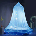 Eimilaly Stars Bed Canopy Glow In The Dark, Bed Canopy For Girls Mosquito Net, Princess Canopy For Girls Bed Room Decor, Blue