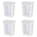 Sterilite Rectangular LiftTop Laundry Hamper with Lid, Handles to Easily Carry Clothes Between the Laundry Room and Bedroom, Pla