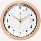 Infinity Instruments Retro 9.5 Inch Round Indoor Wall Clock, Peach Fuzz