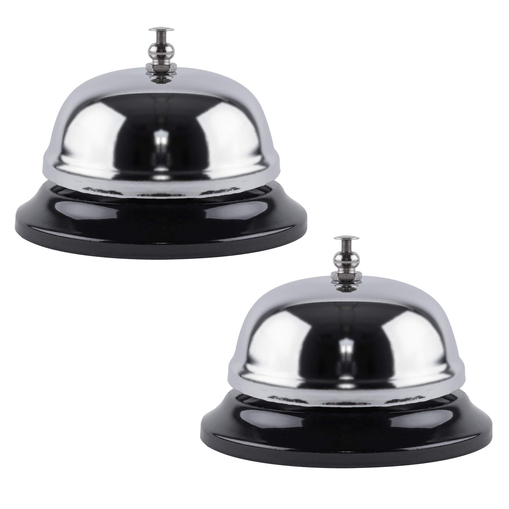 Super Z Outlet Call Bell 2-Pack - Classic Service Bell For Desk, Counter, Or Reception 3.35', Gleaming Stainless Steel, Corrosi