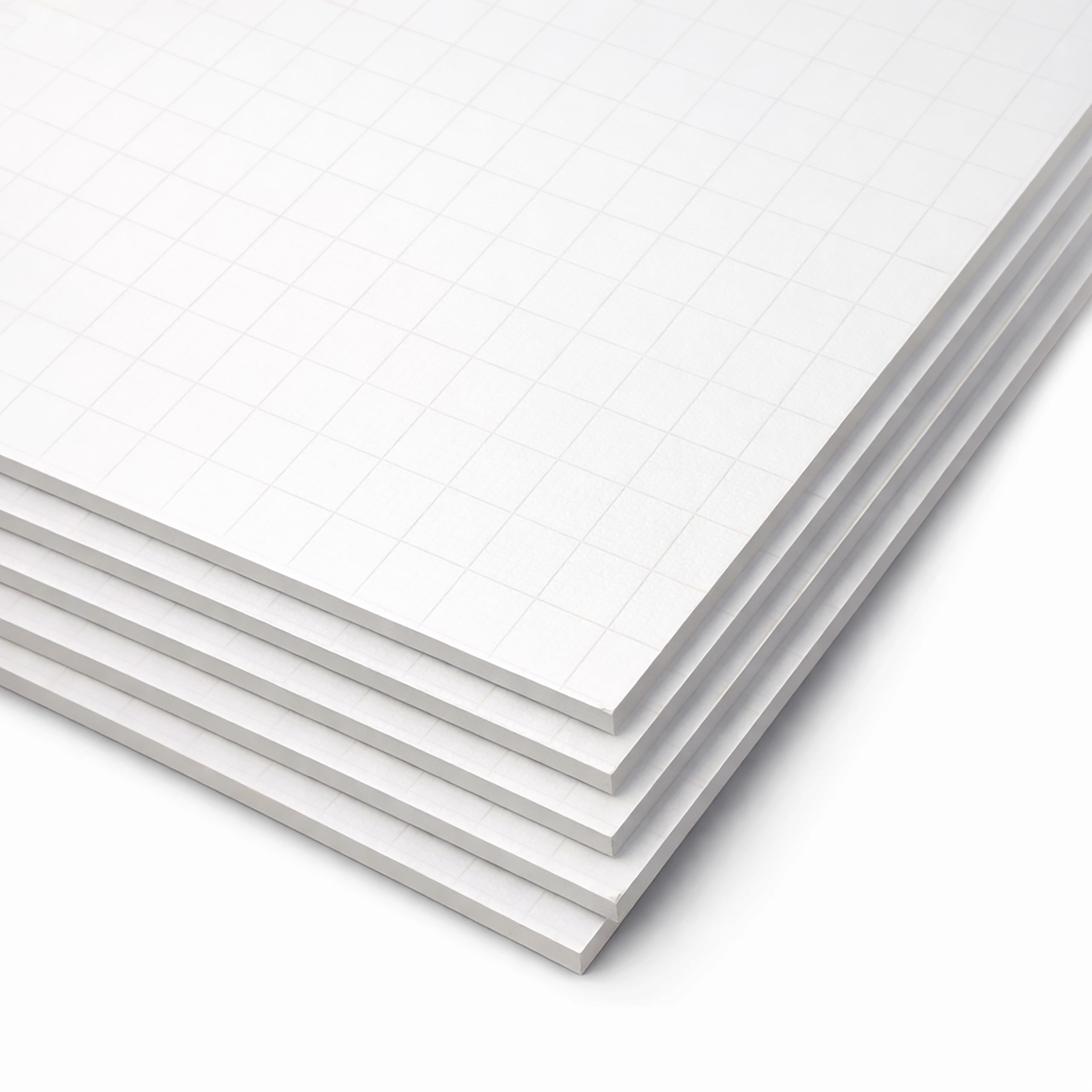 11 X 14 Fade-Line White Foam Board, 1/2 Grid Pack Of 5