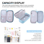Cicimelon Durable Pen Pencil Case Big Storage Pen Pouch Bag For School Supplies College Teen Girls Adults, Beige