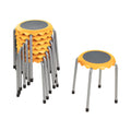 ECR4Kids Daisy Stackable Stool Set, Flexible Seating, Yellow, 8-Piece