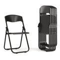 6 Pk. 880 lb. Capacity Black Plastic Folding Chair with Ganging Brackets
