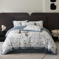 Highbuy Garden Blue Floral Duvet Cover Queen Floral Bedding Comforter Cover Queen Set Luxury Soft Boho Flowers Printed Cozy For