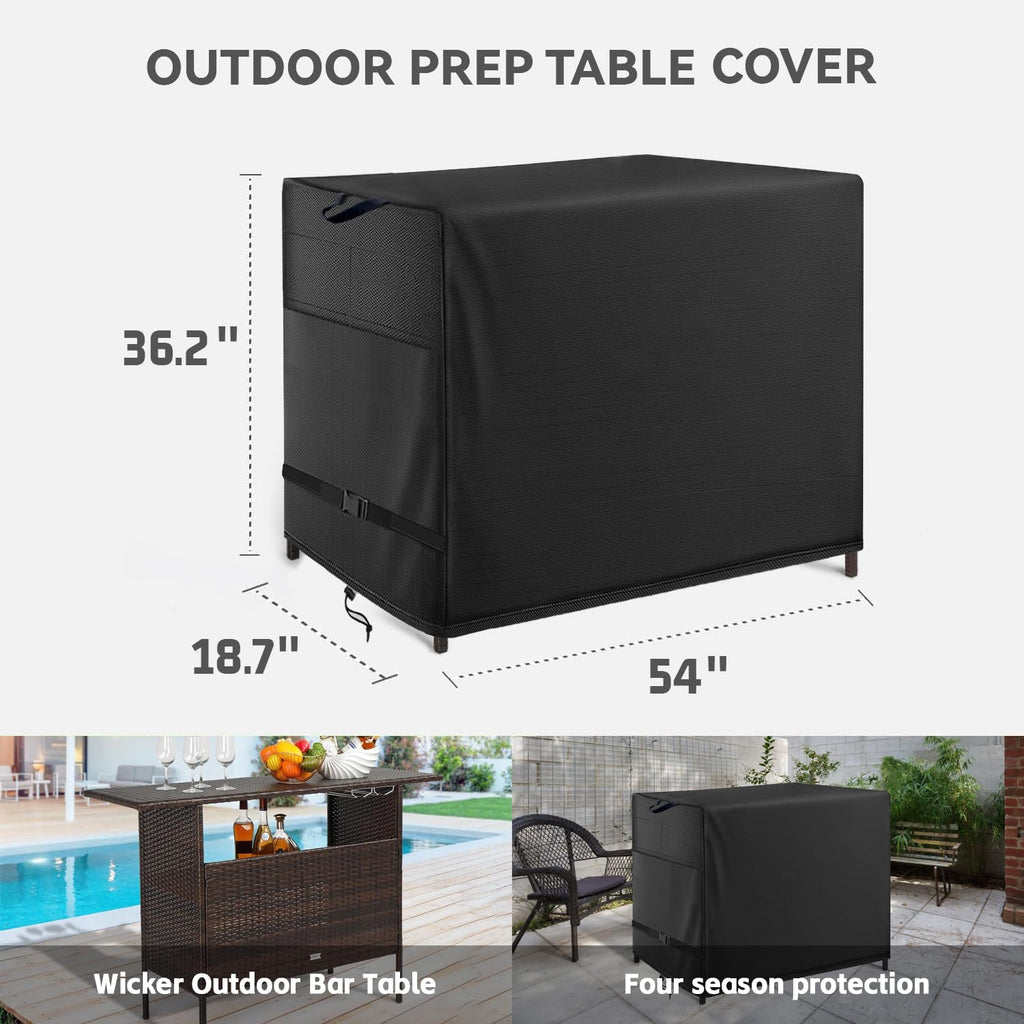Outdoor Bar Cover Heavy Duty Waterproof Cover For Wicker Outdoor Bar Table Compatible With 54 Inch Outdoor Utility Cart And Stor