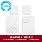 Mellanni Queen Sheets Set - 4 Pc Iconic Collection Bedding Sheets & Pillowcases - Hotel Luxury, Extra Soft, Cooling Bed Sheets -