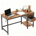 Cubiker Computer Home Office Desk with Drawers, 47 Inch Small Desk Study Writing Table, Modern Simple PC Desk, Vintage Brown