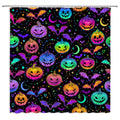 CCXTCZ Colorful Pumpkin Shower Curtain Scary Bat Star Moon Gothic Magic Mysterious Horror Spooky Fantasy Happy Halloween Fabric 