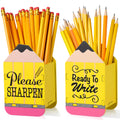 Doublefill 2 Pcs Pencil Shaped Pencil Holder Sharp And Dull Pencil Holder Wooden Pencil Dispenser Pencil Storage Organizer For B