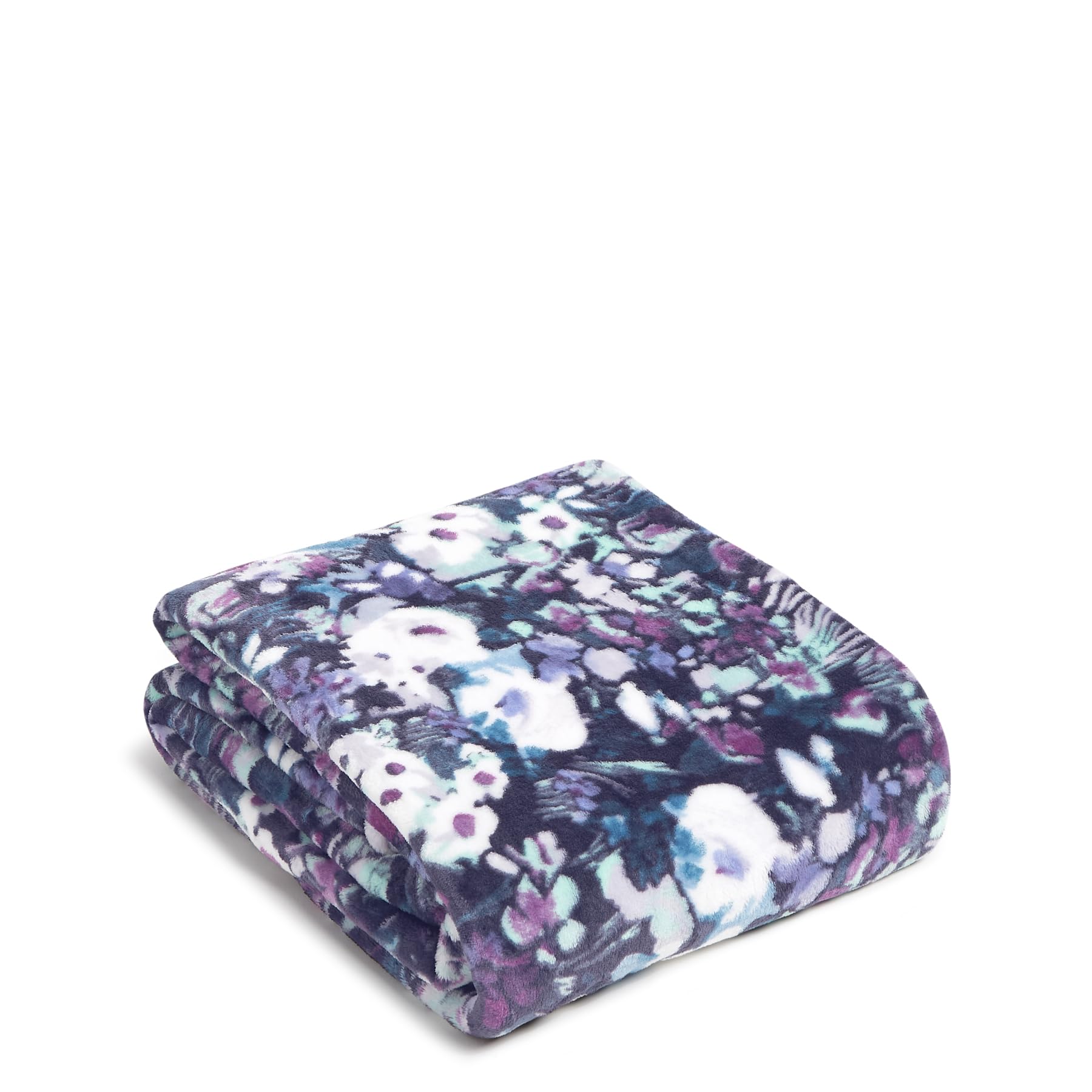 Vera Bradley Fleece Plush Throw Blanket, Artist'S Garden Purple