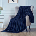 Walensee Fleece Blanket Plush Throw Fuzzy Lightweight (California King Size 108X102Navy Blue) Super Soft Microfiber Cal King Siz
