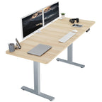 Vivo Electric 71 X 30 Inch Standing Desk Workstation, Memory Controller Height Adjustment, 1B Series, Light Wood Top Gray Frame, Desk-Kit-1G7C