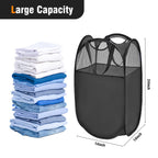 Techmilly Pop Up Foldable Laundry Basket, Mesh Laundry Hamper With Reinforced Handles For Dirty Clothes Storage In Dorm, Laundry
