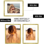 Golden State Art, 16X20 Picture Frame With Mat For 11X14 - High Definition Glass Wall Mounting Horizontal Vertical Display (Gold